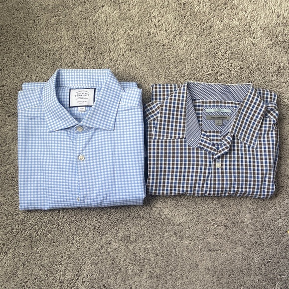 Men’s dress shirts Charles Tyrwhitt and Johnston & Murphy size 17 & size large - Picture 1 of 5